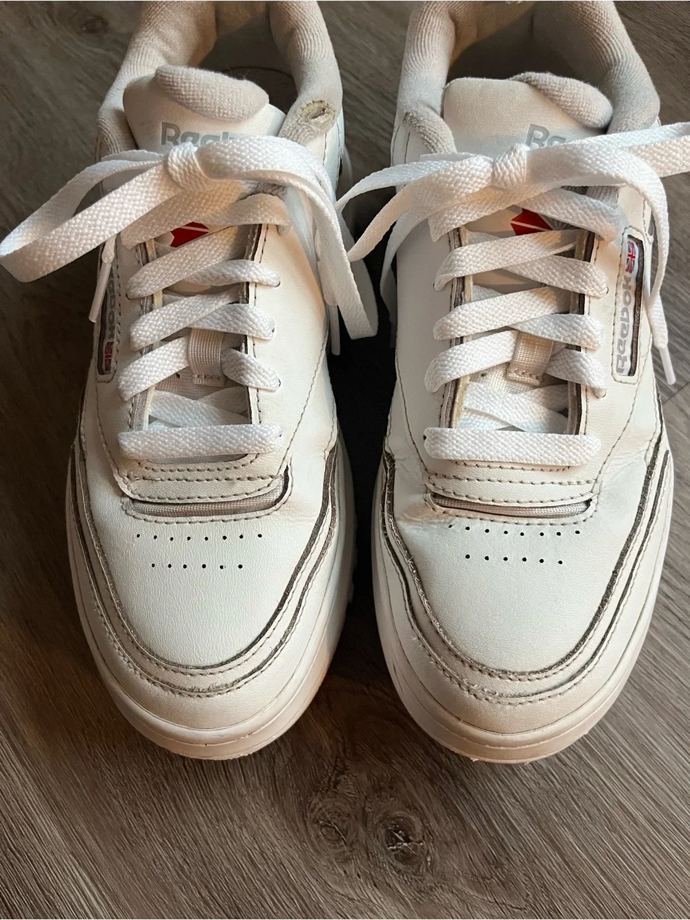 Reebok Women's Cream Platform Leather Sneakers